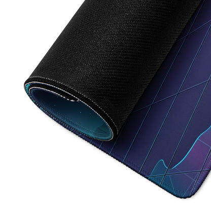 Mk5 Toyota Supra Inspired Red Vaporwave Gaming Mouse Pad, Neon JDM Sports Car Desk Mat with Cyberpunk Japanese Cityscape and Retro Futuristic Art