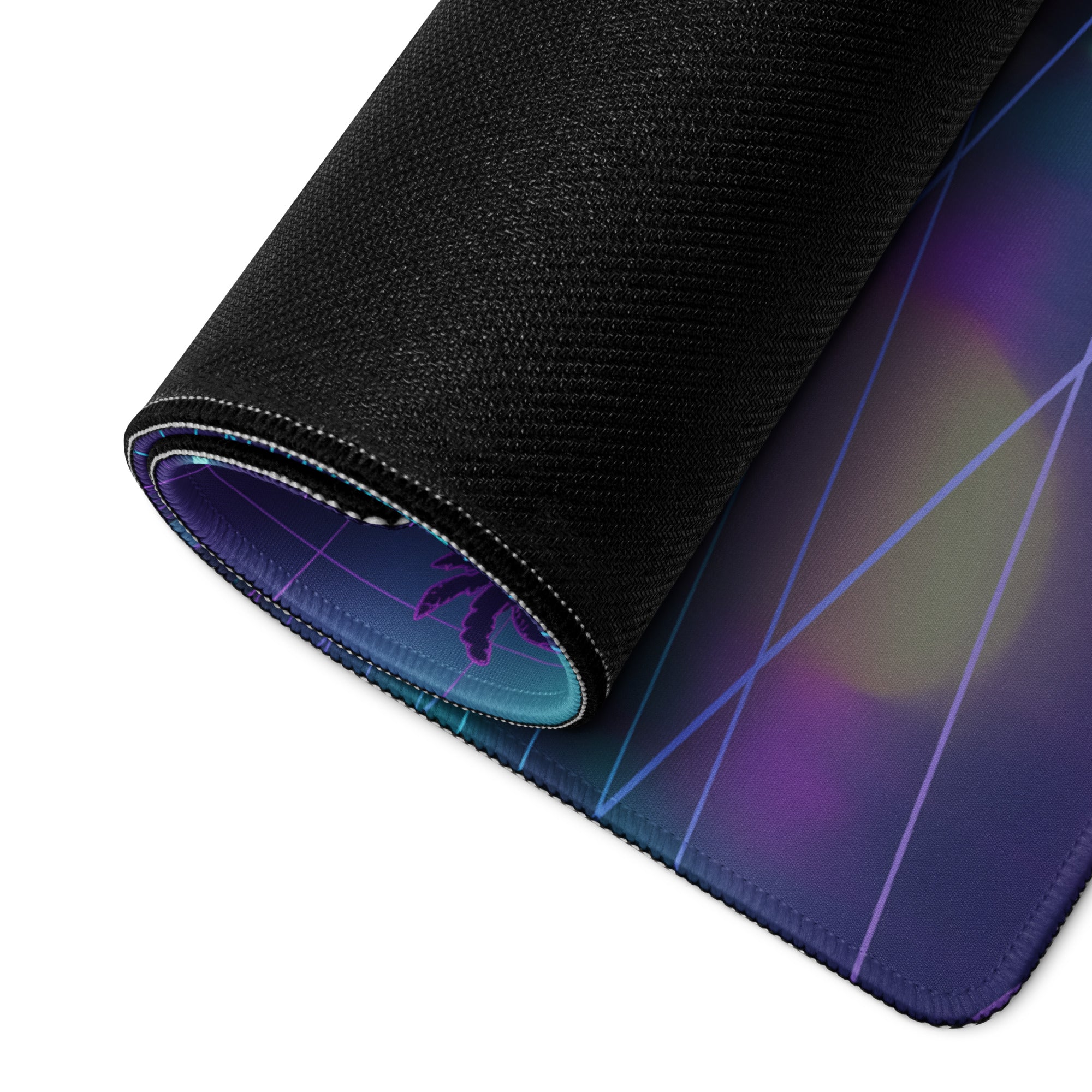 Toyota GR Supra A90 Inspired Red Purple Vaporwave Gaming Mouse Pad, Neon JDM Sports Car Desk Mat with Retro Futuristic Grid Sunset Artwork