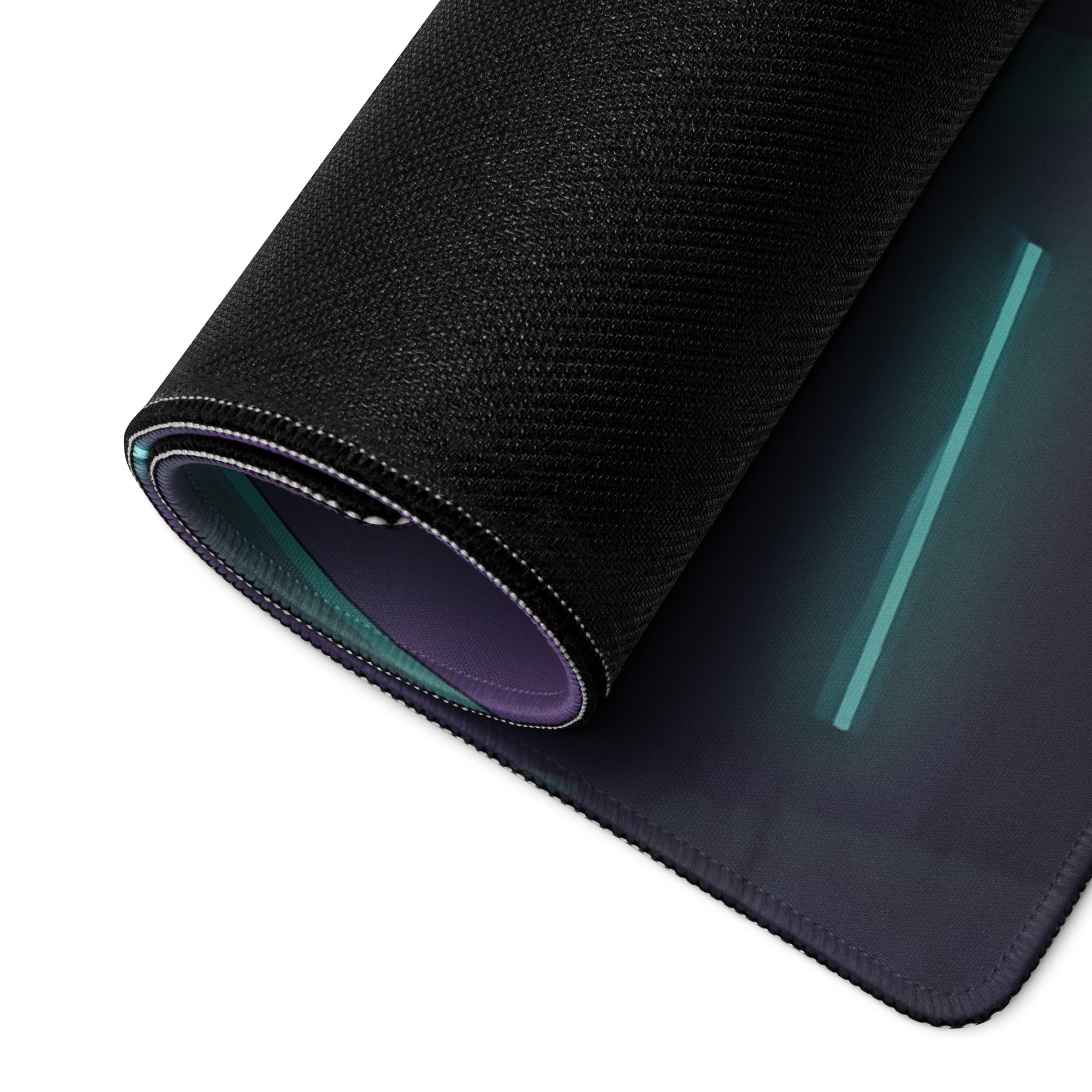 Nissan Skyline GT-R R34 Inspired Gray Blue Vaporwave Gaming Mouse Pad, Neon JDM Sports Car Desk Mat with Futuristic Reflective Garage Artwork