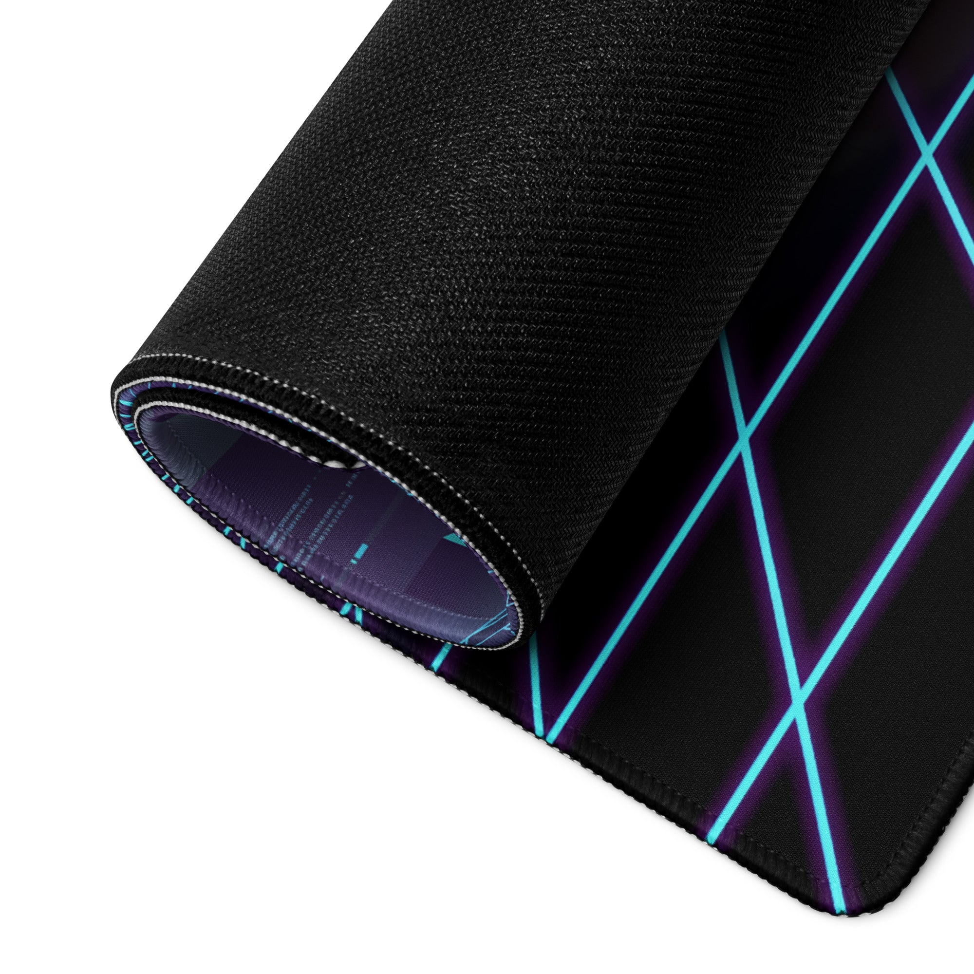 Toyota 86 Inspired Orange Blue Vaporwave Gaming Mouse Pad, Neon JDM Sports Car Desk Mat with Retro Futuristic Cyber Grid Mountain Artwork