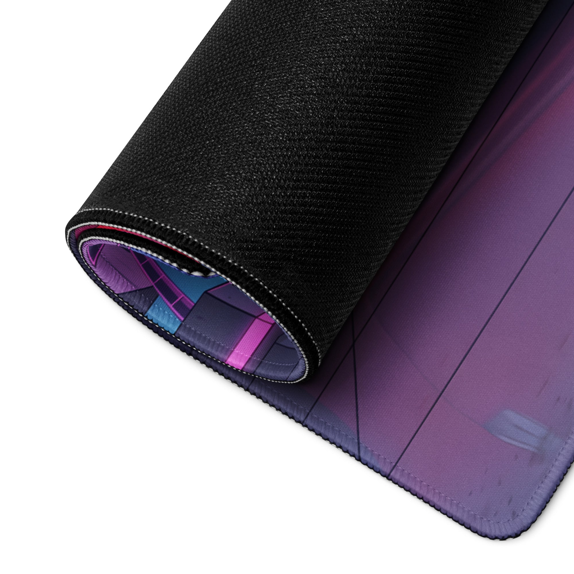 Nissan 370Z Z34 Inspired Red Pink Vaporwave Gaming Mouse Pad, Neon JDM Sports Car Desk Mat with Retro Futuristic Cyber City Artwork