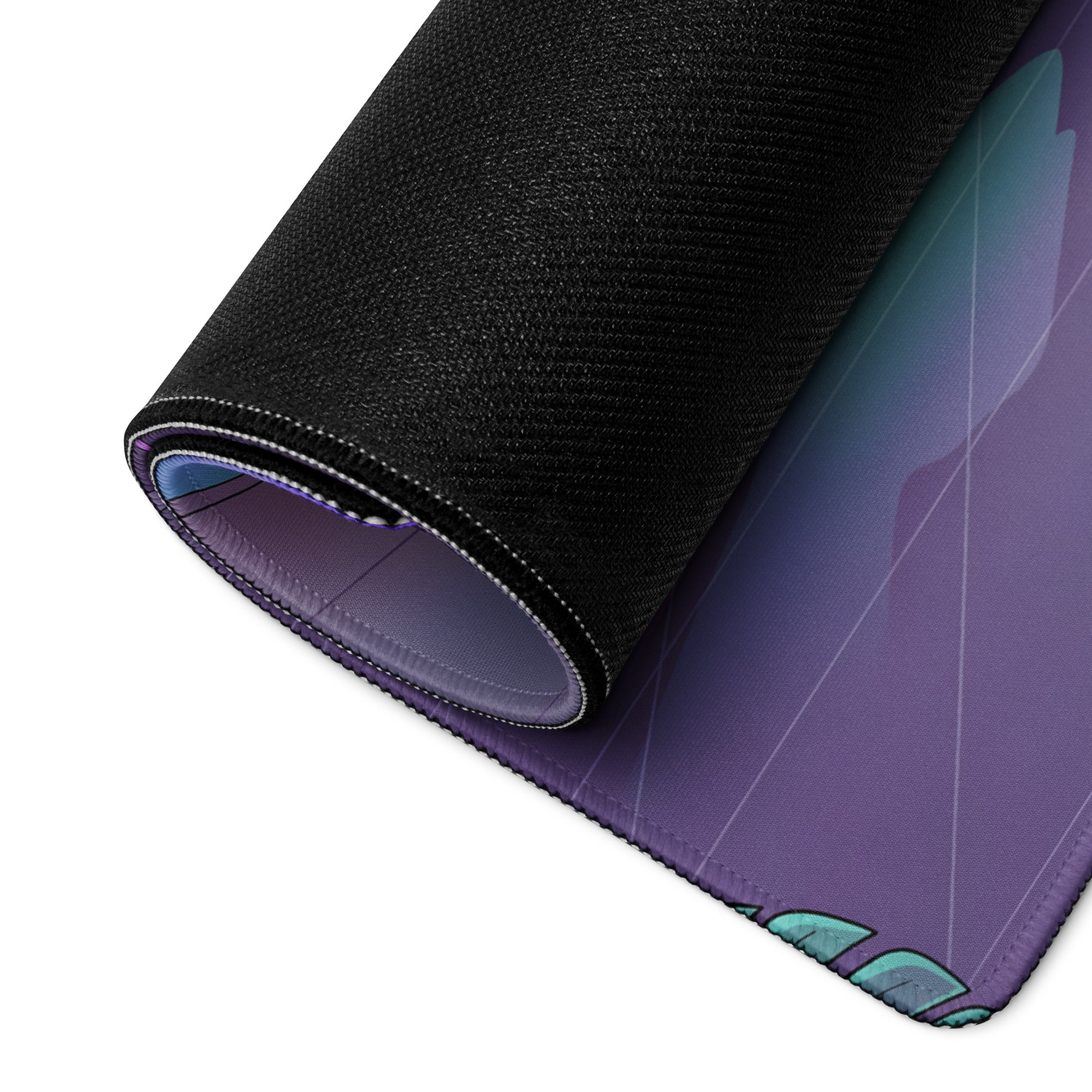 Mazda RX-7 FD Inspired White Purple Vaporwave Gaming Mouse Pad, Neon JDM Sports Car Desk Mat with Retro Futuristic Japanese City Artwork