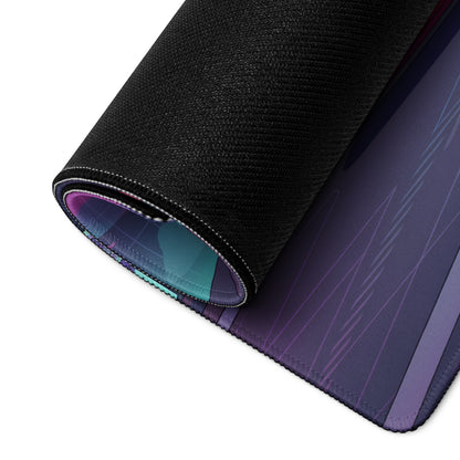 Nissan Silvia S15 Inspired Red Purple Vaporwave Gaming Mouse Pad, Neon JDM Drift Car Desk Mat with Retro Futuristic Mountain Road Artwork