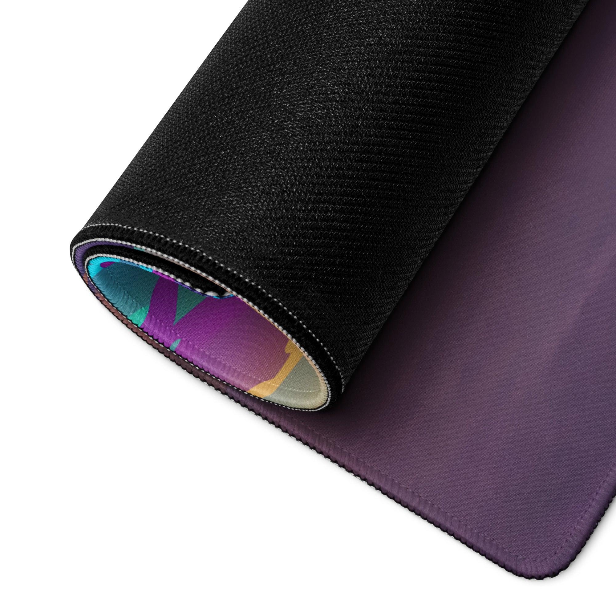 Nissan 350Z Z33 Inspired Purple Blue Vaporwave Gaming Mouse Pad, Neon JDM Sports Car Desk Mat with Retro Futuristic Tropical Sunset Art