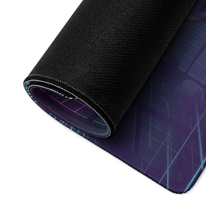 Honda S2000 AP1 Inspired Silver Purple Vaporwave Gaming Mouse Pad, Neon Retro Futuristic JDM Garage Desk Mat with Synthwave Sports Car Art