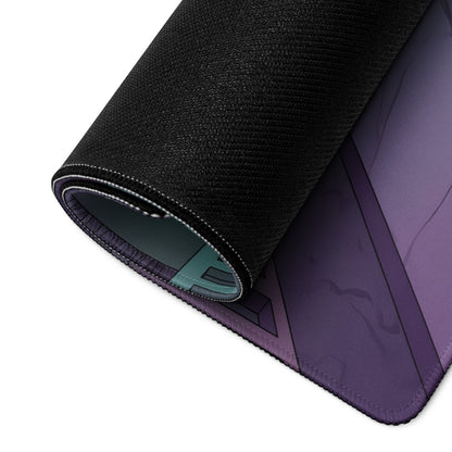 Mitsubishi Lancer Evolution IX Inspired White Purple Vaporwave Gaming Mouse Pad, Neon Futuristic JDM Parking Garage Rally Car Art