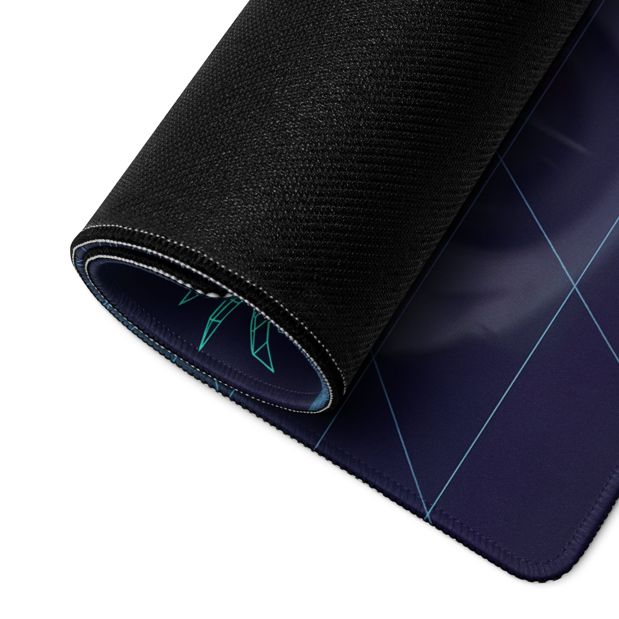 Toyota GR Supra A90 Inspired White Purple Vaporwave Gaming Mouse Pad, Neon Retro Futuristic JDM Desk Mat with Synthwave Grid Sports Car Art