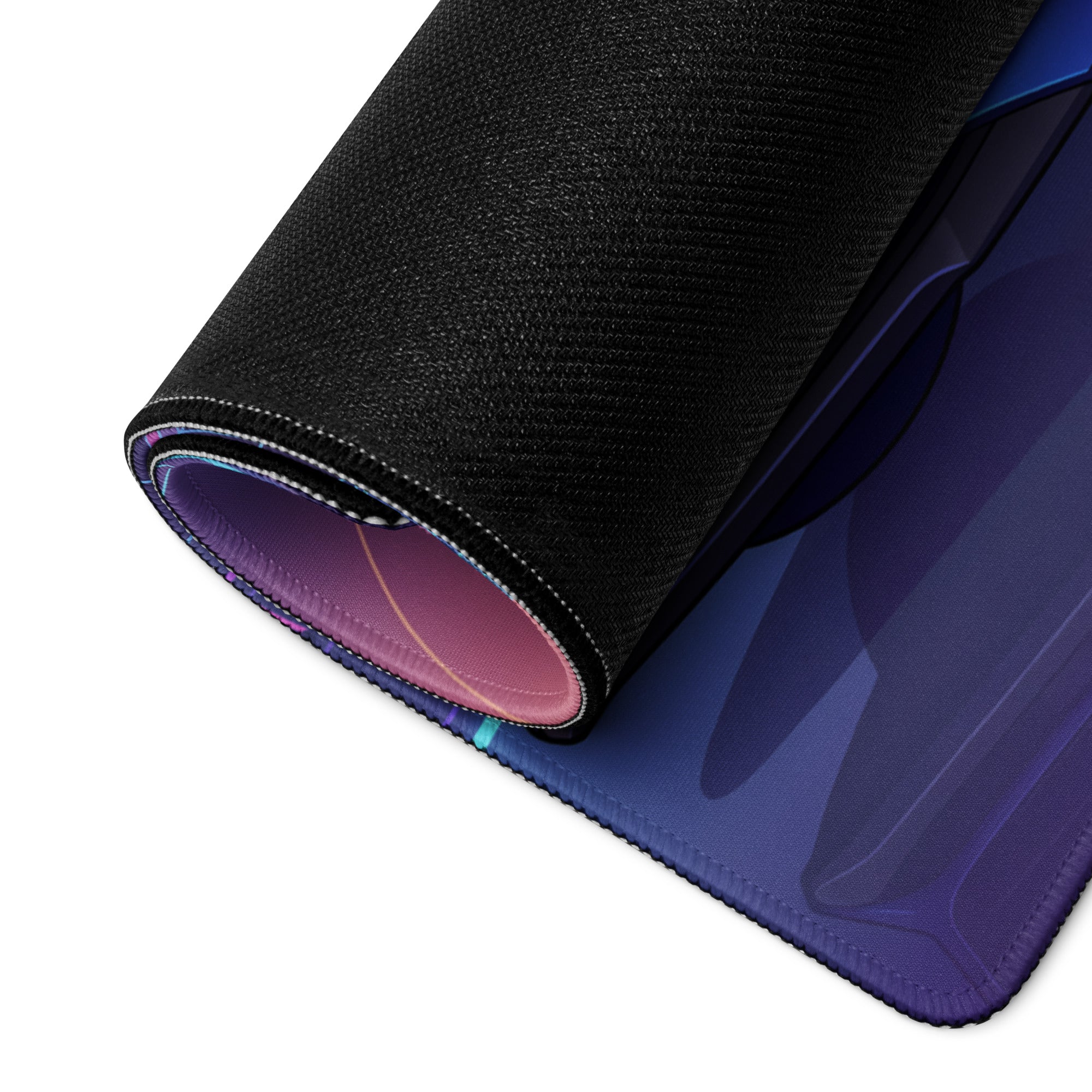 Subaru BRZ Inspired Blue Purple Vaporwave Gaming Mouse Pad, Neon Retro Futuristic JDM Desk Mat with Synthwave Palm Tree Sports Car Art