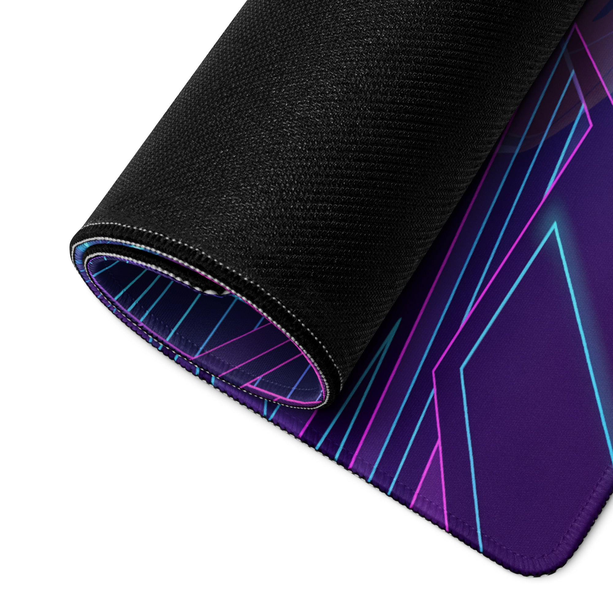 Toyota GR Supra A90 Inspired Orange Purple Vaporwave Gaming Mouse Pad, Neon Retro Futuristic JDM Desk Mat with Cyberpunk City Sports Car Art