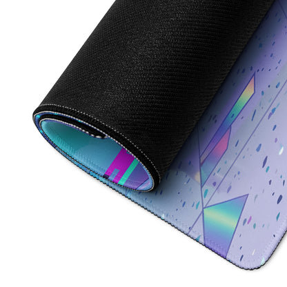 Ford Mustang GT Inspired Purple Vaporwave Gaming Mouse Pad – Neon Blue Retro Futuristic Sunset Desk Mat with Synthwave Mountains and Cyber Grid Art
