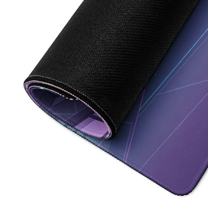 Ford Mustang GTD Inspired Blue Vaporwave Gaming Mouse Pad – Neon Purple Performance Garage Desk Mat with Retro Futuristic Palm Trees and Synthwave Art