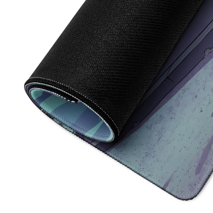 Ford Mustang Shelby GT350 Inspired Purple Vaporwave Gaming Mouse Pad – Moody Mountain Pass Desk Mat with Teal Highlights and Retro Scenic Road Art
