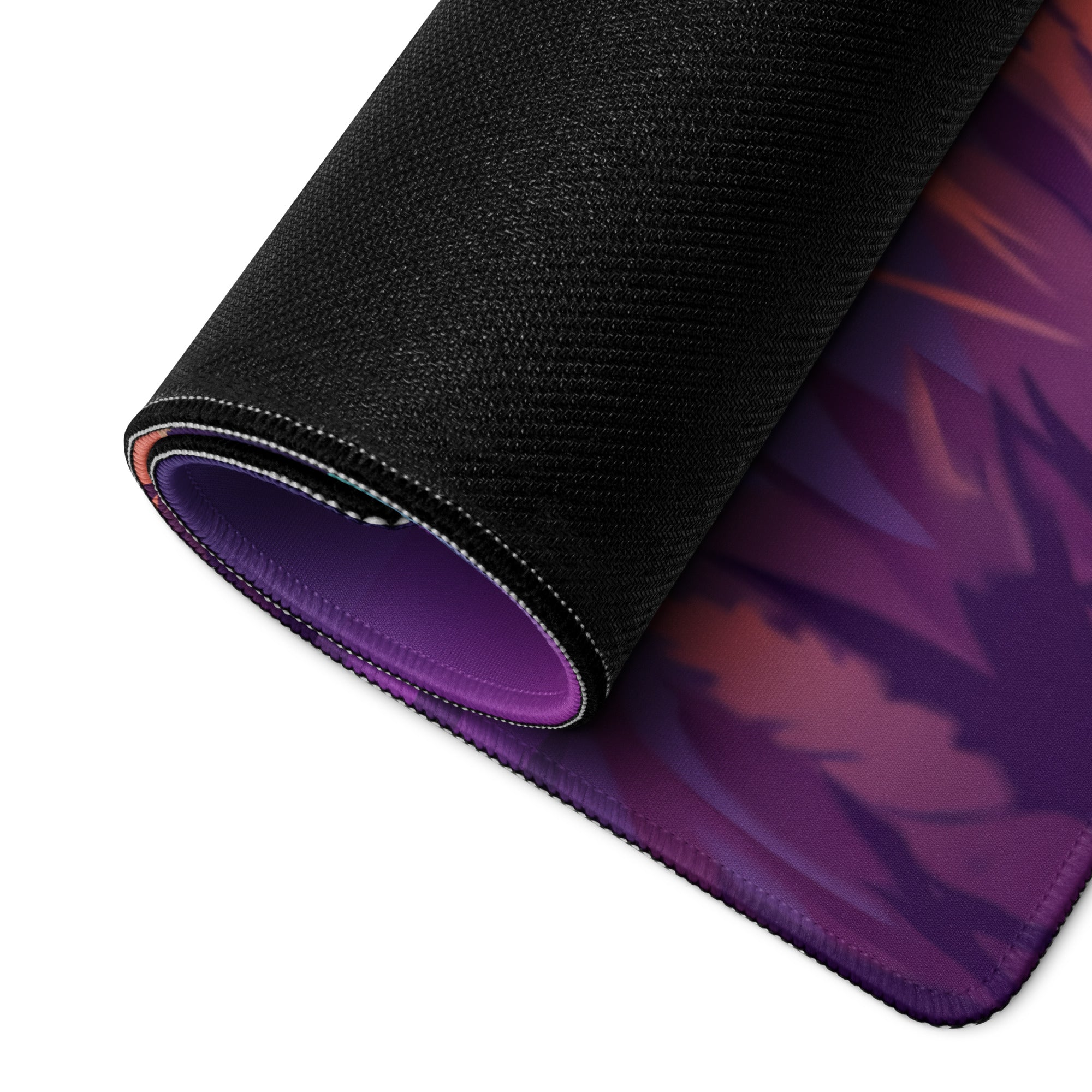 Chevrolet Camaro SS Inspired White Vaporwave Gaming Mouse Pad – Purple Sunset Country Road Desk Mat with Golden Fields and Retro Mountain Art