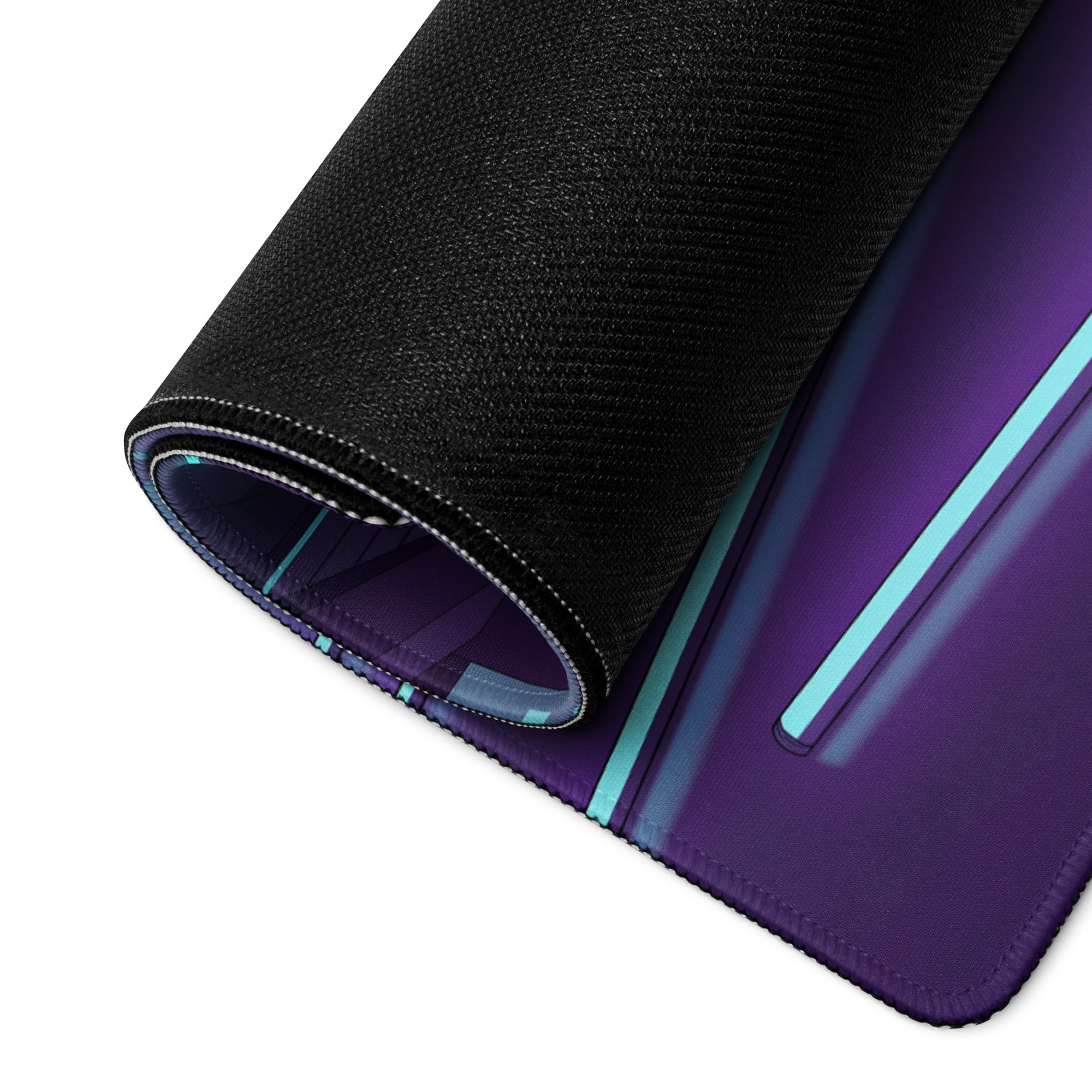 Ford Mustang Shelby GT500 Inspired Orange Vaporwave Gaming Mouse Pad – Neon Blue Purple Race Garage Desk Mat with Retro Futuristic Track Art