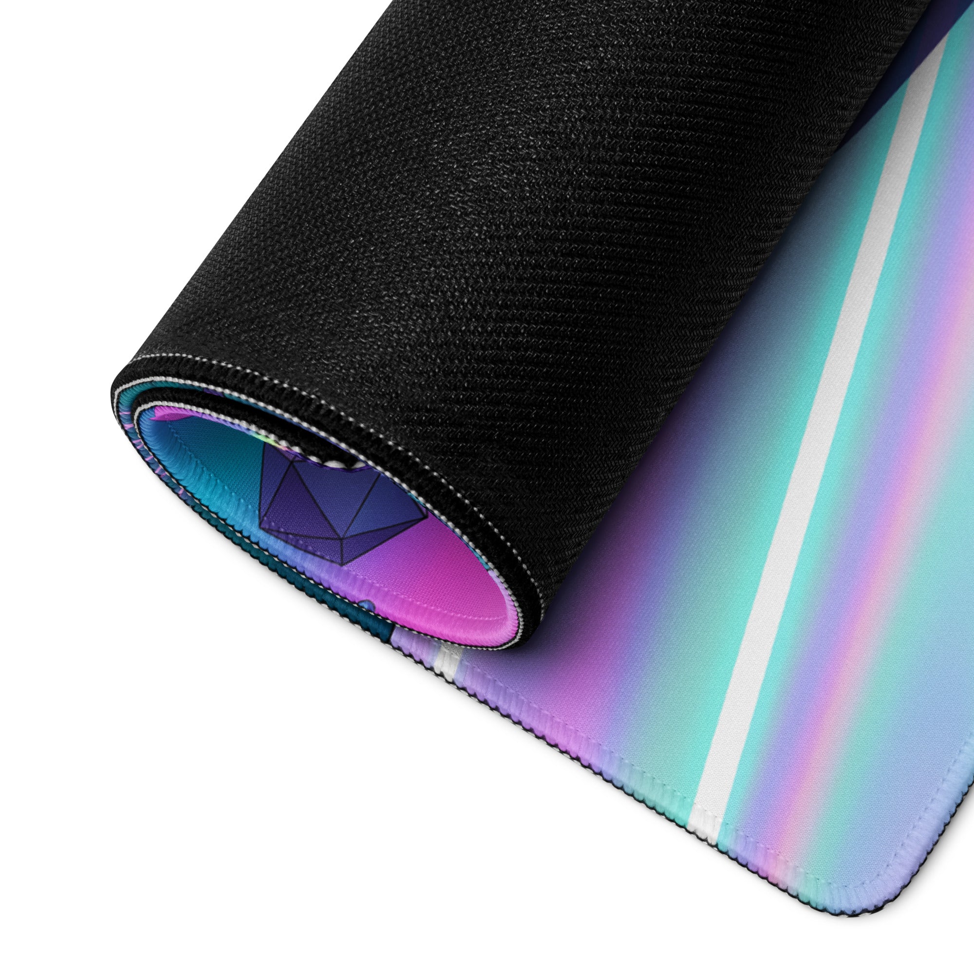 Ford Mustang GTD Inspired Red Vaporwave Gaming Mouse Pad – Neon Pink Cyan Highway Desk Mat with Retro Futuristic Grid Sun and Geometric Landscape Art