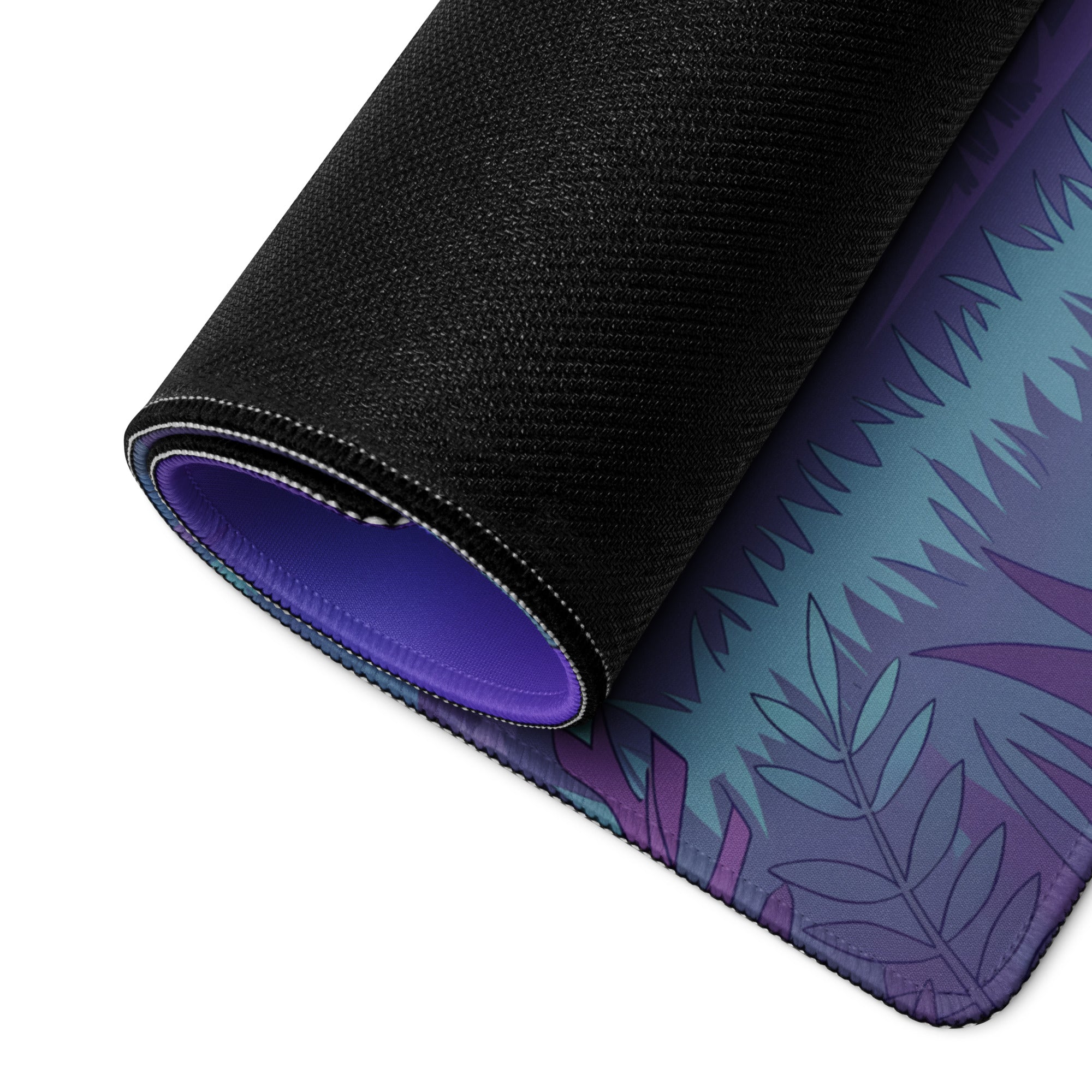 Dodge Challenger SRT Hellcat Widebody Inspired Red Vaporwave Gaming Mouse Pad – Purple Forest Landscape Desk Mat with Retro Futuristic Sunset Art