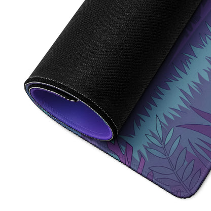 Dodge Challenger SRT Hellcat Widebody Inspired Red Vaporwave Gaming Mouse Pad – Purple Forest Landscape Desk Mat with Retro Futuristic Sunset Art