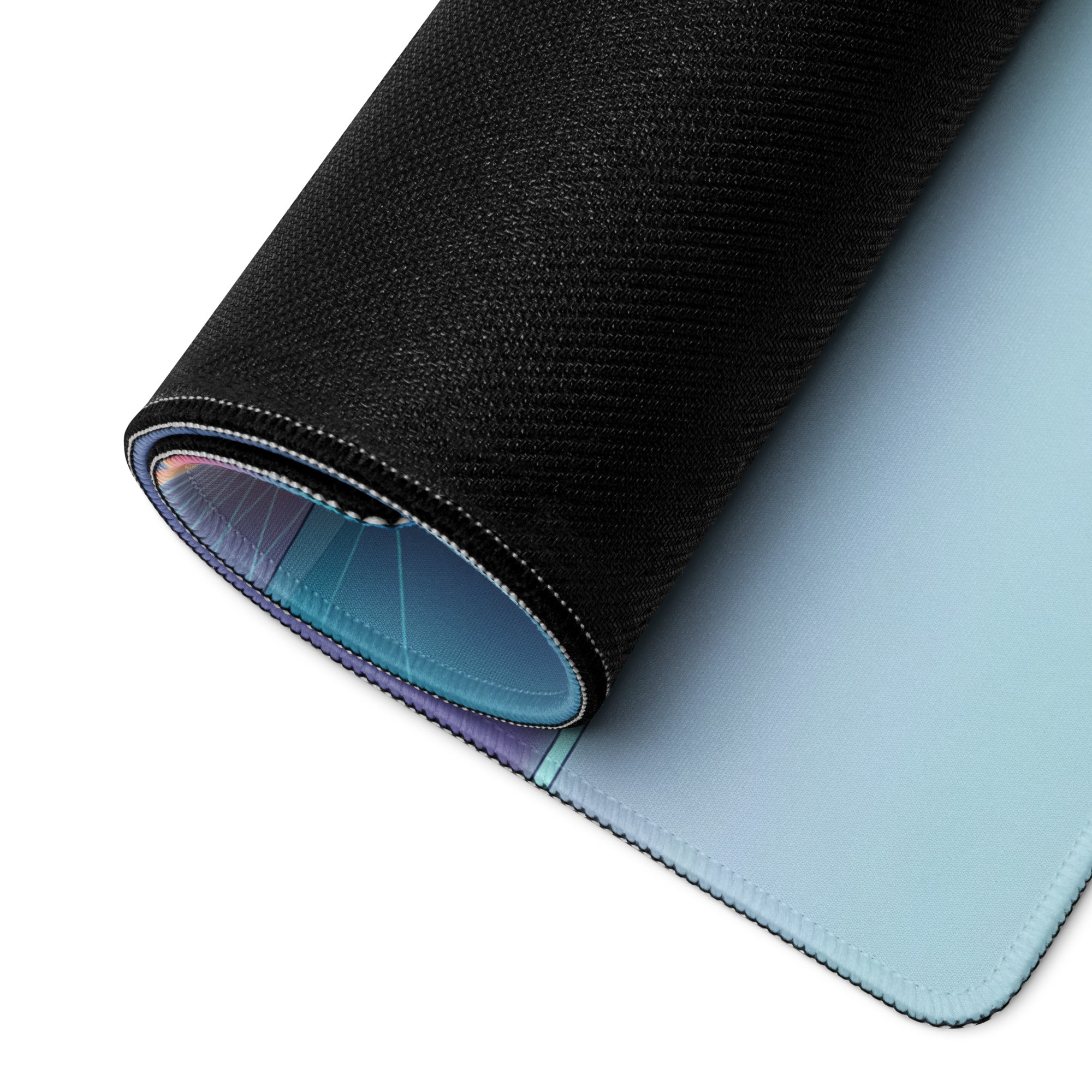 McLaren 720S Spider Inspired White Teal Vaporwave Gaming Mouse Pad – Retro Futuristic Geometric Sunset Desk Mat with Sleek Synthwave Art