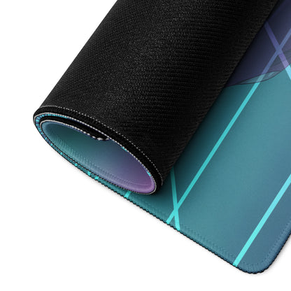 Porsche 911 GT3 Inspired Purple Vaporwave Gaming Mouse Pad – Neon Cyan Pink Grid Desk Mat with Palm Trees, Pyramids and Retro Synthwave Sunset Art