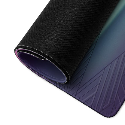 Porsche 911 GT3 RS Inspired Green Vaporwave Gaming Mouse Pad – Moody Purple Futuristic City Desk Mat with Neon Grid Mountains and Synthwave Racing Art