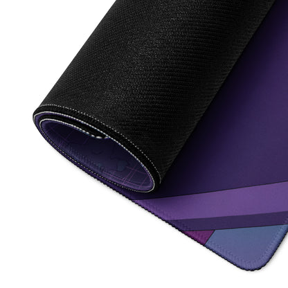 Porsche 911 GT3 R Inspired Gray Vaporwave Gaming Mouse Pad – Neon Purple Racetrack Desk Mat with Lime Accents, Tropical Forest and Synthwave Sunset Art