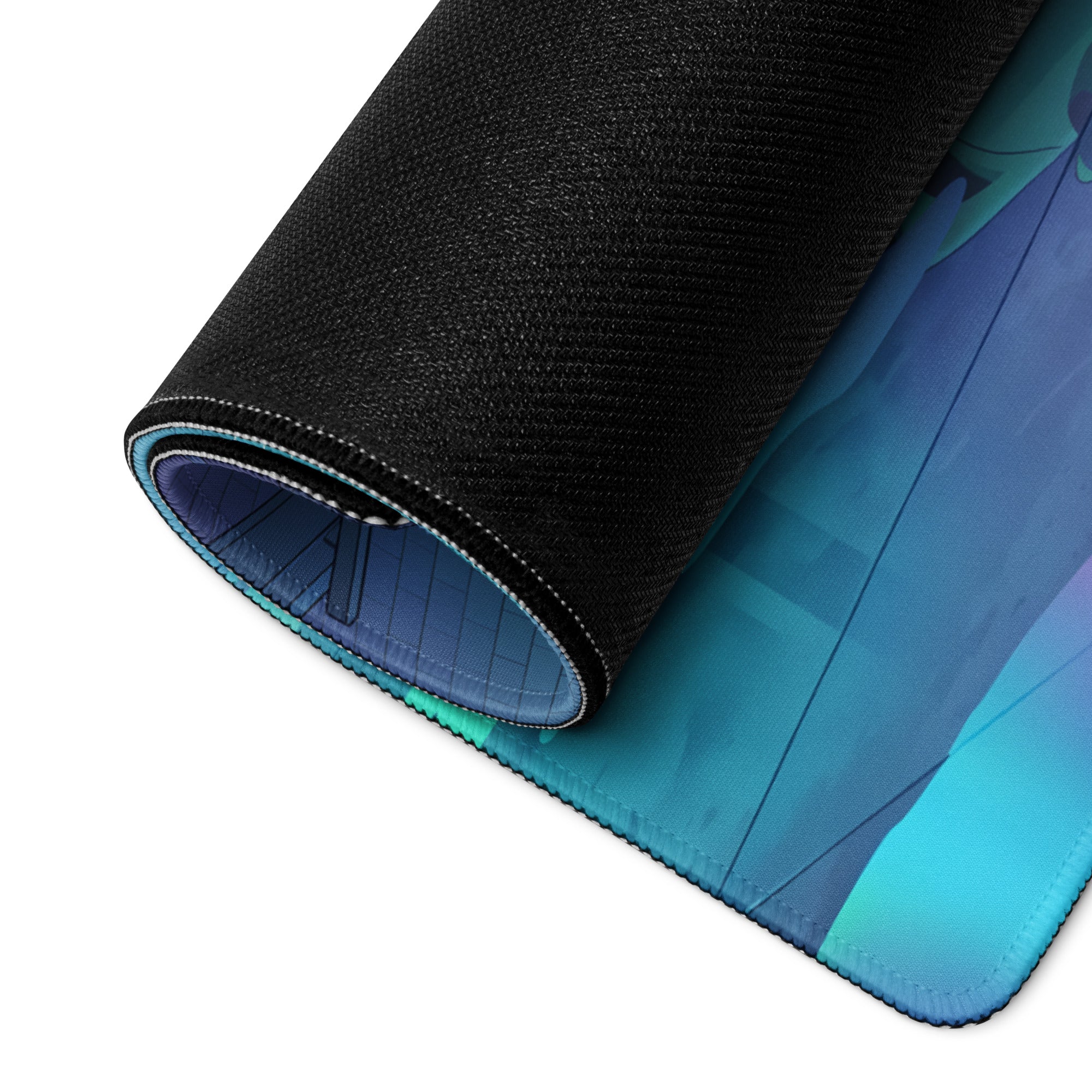 Porsche 911 GT3 R Inspired Green Vaporwave Gaming Mouse Pad – Neon Cyan Pink Garage Desk Mat with Palm Trees, Reflective Floor and Retro Synthwave Art