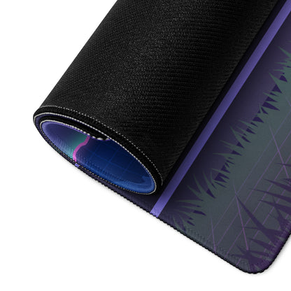 Lamborghini Huracán Performante Inspired Black Purple Vaporwave Gaming Mouse Pad – Neon Mountain Sunset Desk Mat with Retro Futuristic Synthwave Art