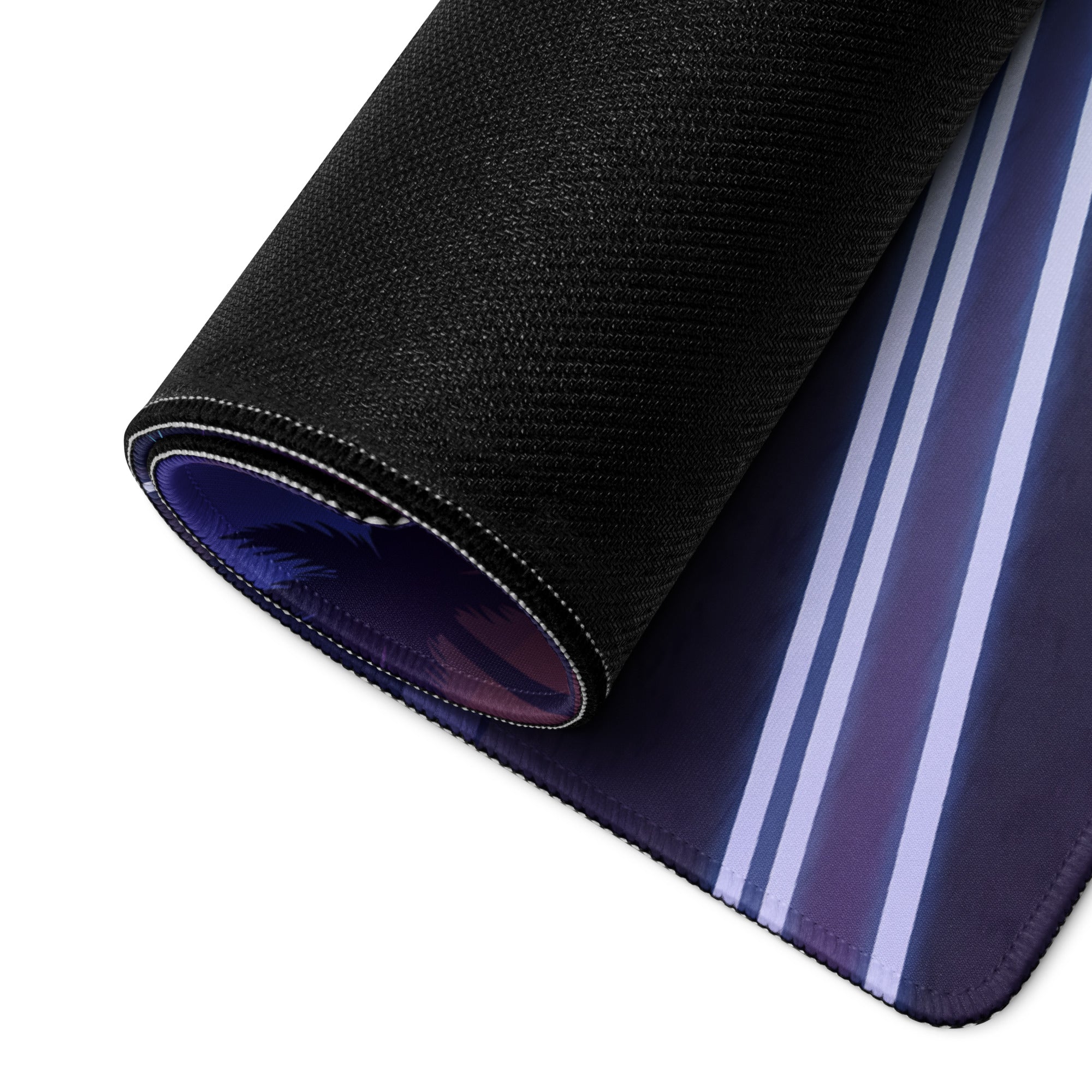 McLaren Senna Inspired Black Purple Vaporwave Gaming Mouse Pad – Neon Palm Highway Desk Mat with Retro Futuristic Synthwave Sunset Art