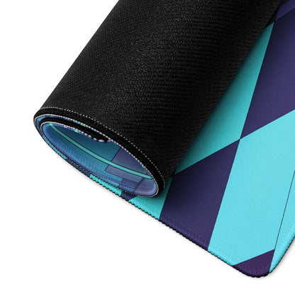Lotus Evija Inspired Silver Cyan Vaporwave Gaming Mouse Pad – Neon Futuristic City Plaza Desk Mat with Retro Synthwave Checkerboard Art