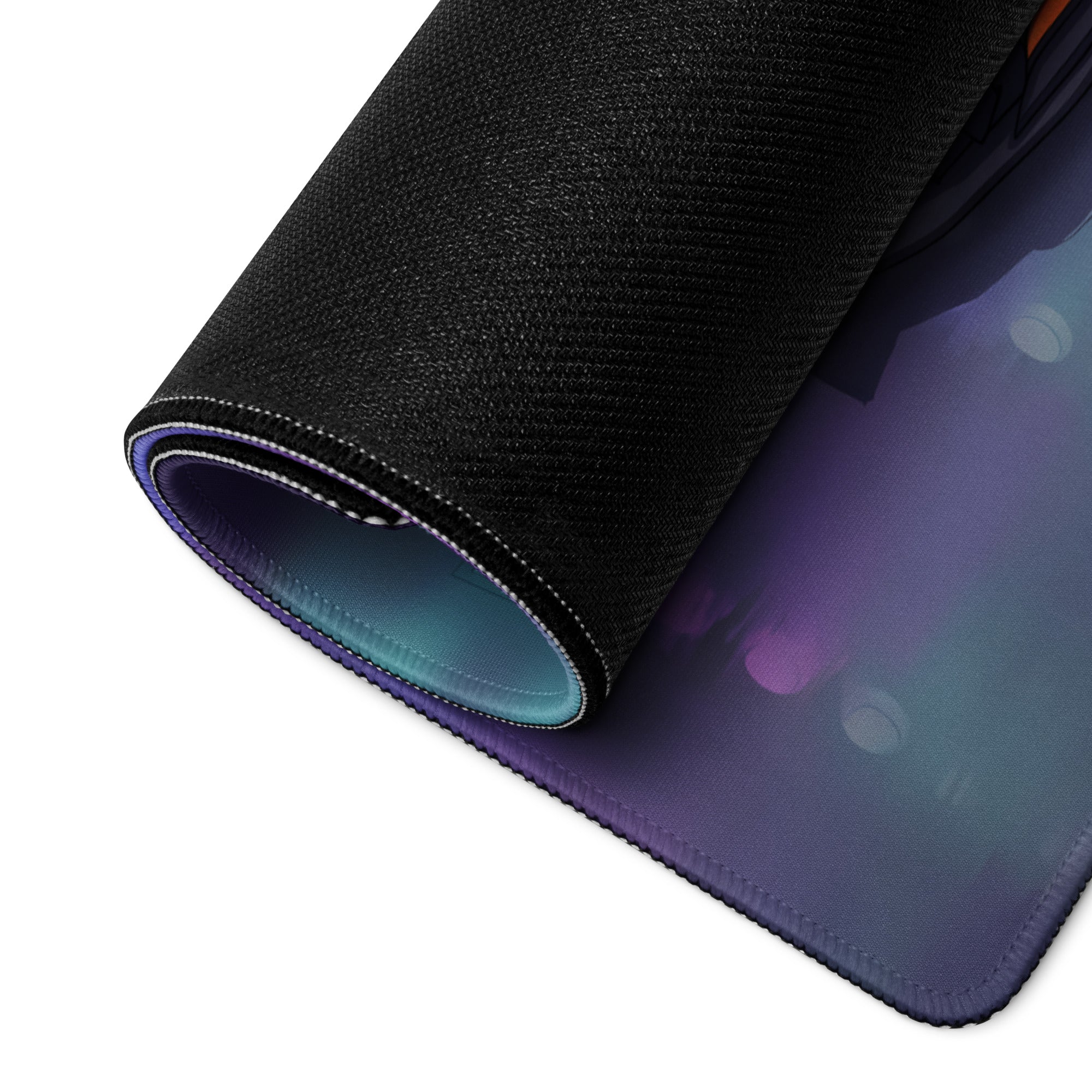 McLaren Formula 1 Car Inspired Orange Blue Vaporwave Gaming Mouse Pad – Neon City Racing Desk Mat with Retro Futuristic Synthwave Motorsport Art