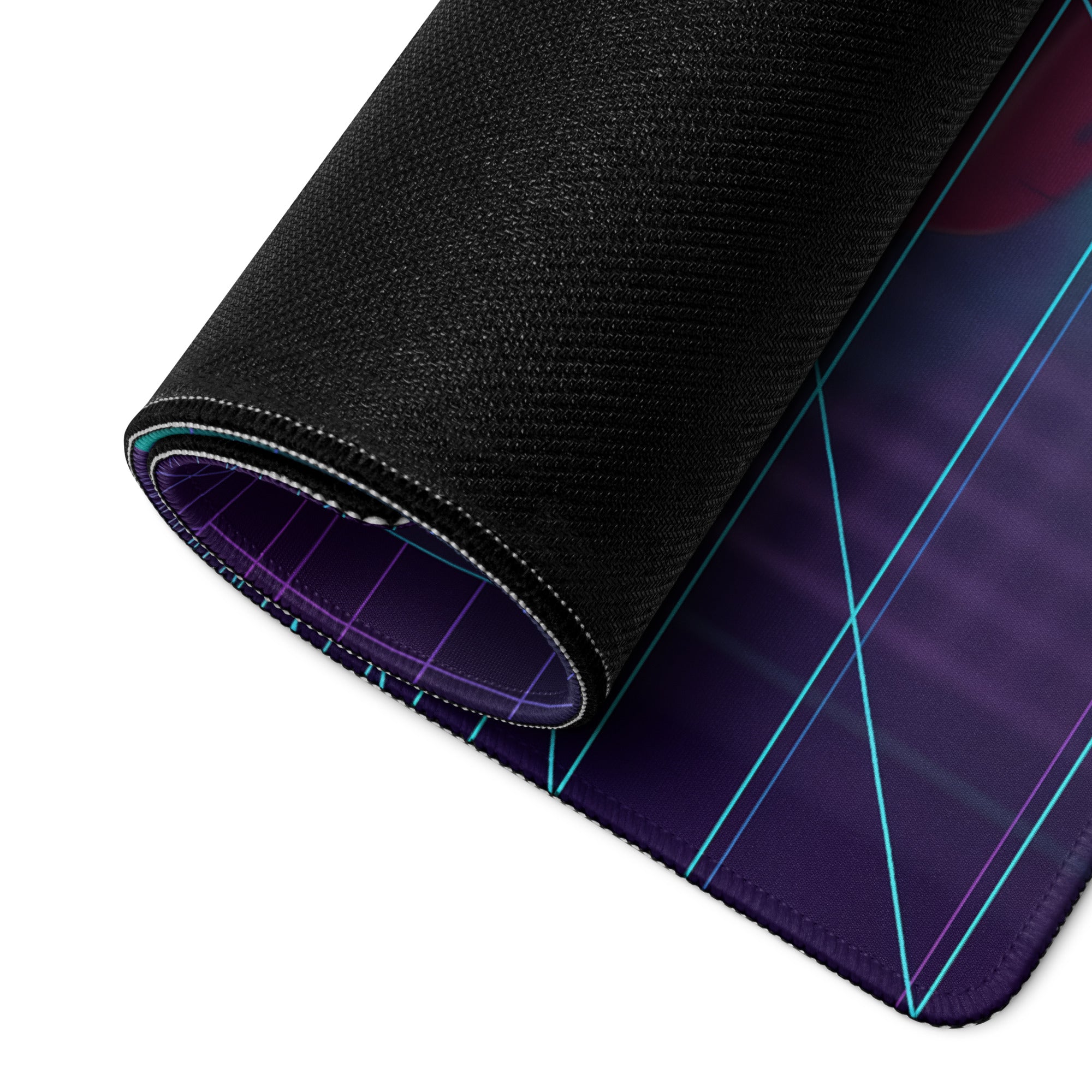 McLaren 765LT Spider Inspired Red Cyan Vaporwave Gaming Mouse Pad – Neon Grid Supercar Desk Mat with Retro Futuristic Synthwave Arcade Art