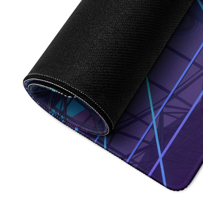 Lamborghini Huracán STO Inspired Teal Blue Vaporwave Gaming Mouse Pad – Neon Futuristic Hangar Desk Mat with Cyberpunk Grid and Synthwave Racing Art