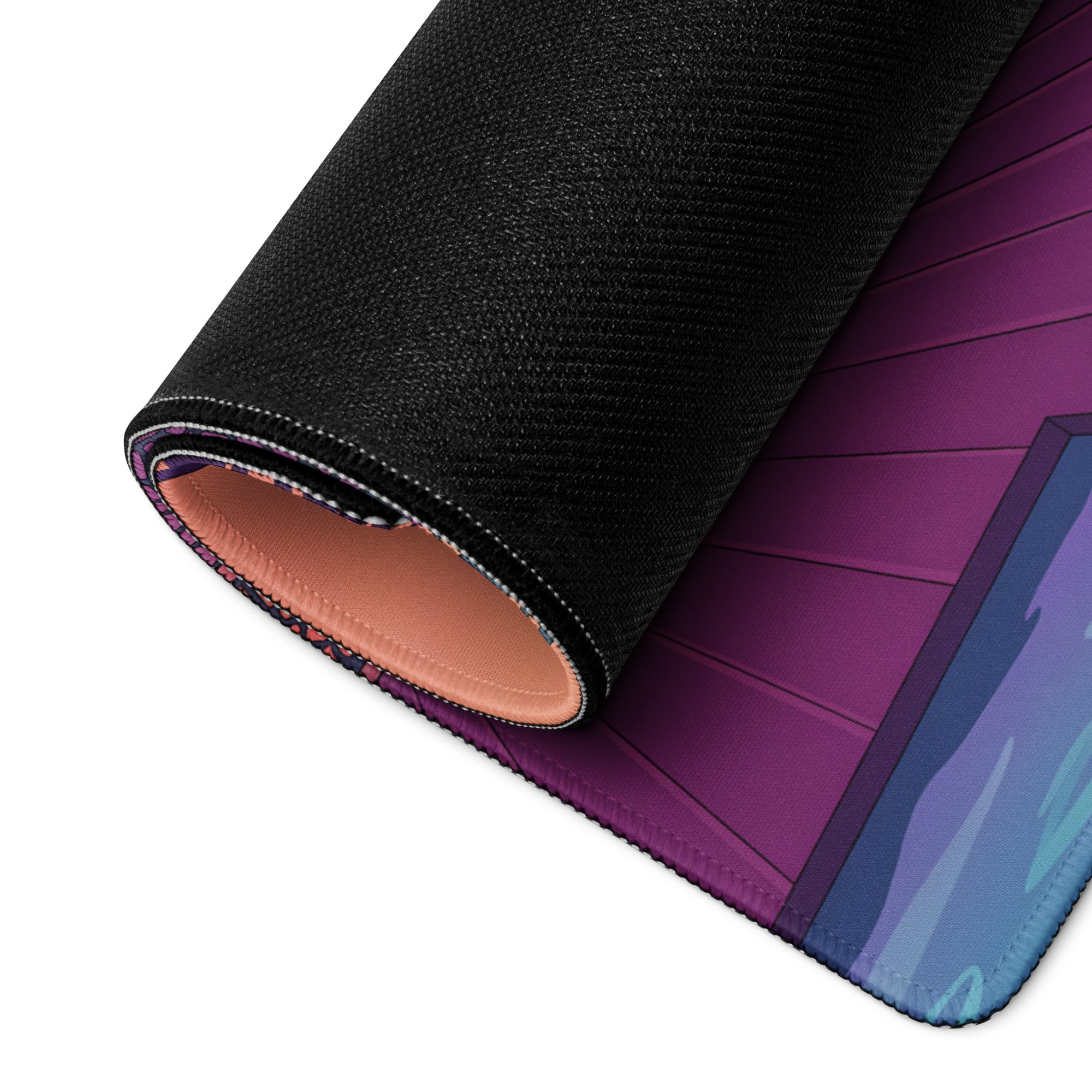 McLaren 720S GT3 Inspired White Purple Vaporwave Gaming Mouse Pad – Neon Sunset Supercar Garage Desk Mat with Retro Futuristic Motorsport Anime Art