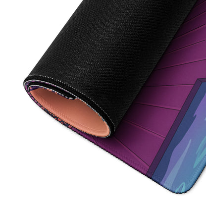 McLaren 720S GT3 Inspired White Purple Vaporwave Gaming Mouse Pad – Neon Sunset Supercar Garage Desk Mat with Retro Futuristic Motorsport Anime Art