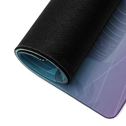 Mercedes-AMG GT3 Inspired Silver Blue Vaporwave Gaming Mouse Pad – Neon Futuristic Garage Desk Mat with Retro Synthwave Motorsport Anime Art