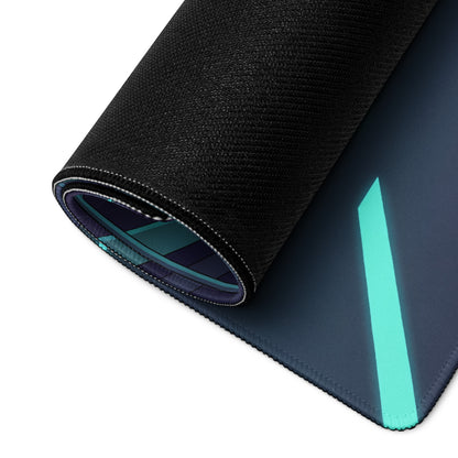 Nissan GT-R R35 Inspired Gray Cyan Vaporwave Gaming Mouse Pad – Neon Futuristic Highway Desk Mat with JDM Night City Anime Automotive Artwork