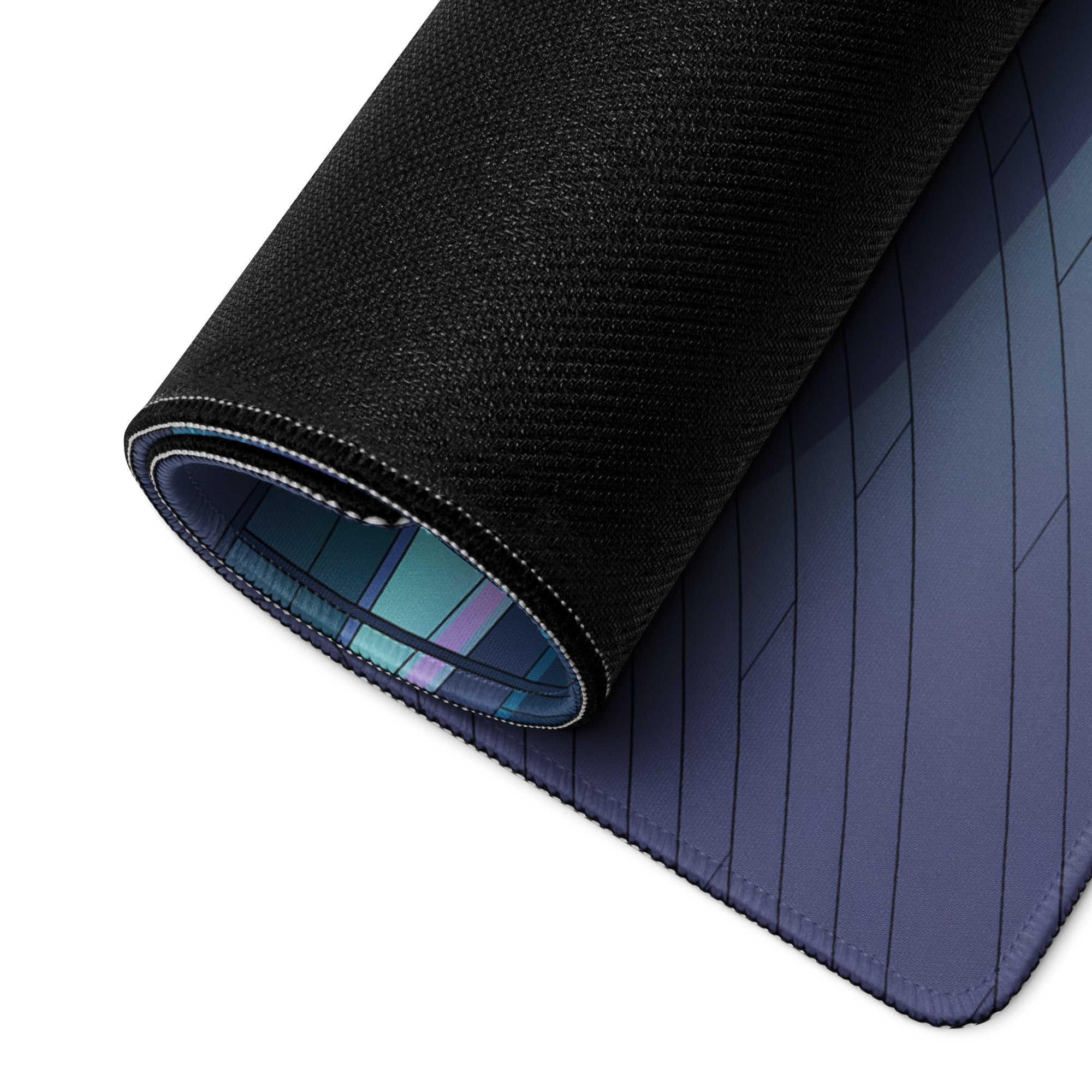 McLaren P1 Inspired Purple Cyan Vaporwave Gaming Mouse Pad – Futuristic Poolside Hypercar Desk Mat with Pastel Neon Geometric Synthwave Art