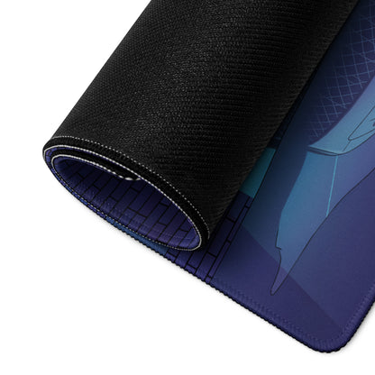 Mercedes-AMG GT Black Series Inspired Silver Pink Vaporwave Gaming Mouse Pad – Neon Retro Futuristic Garage Desk Mat with Synthwave Supercar Artwork