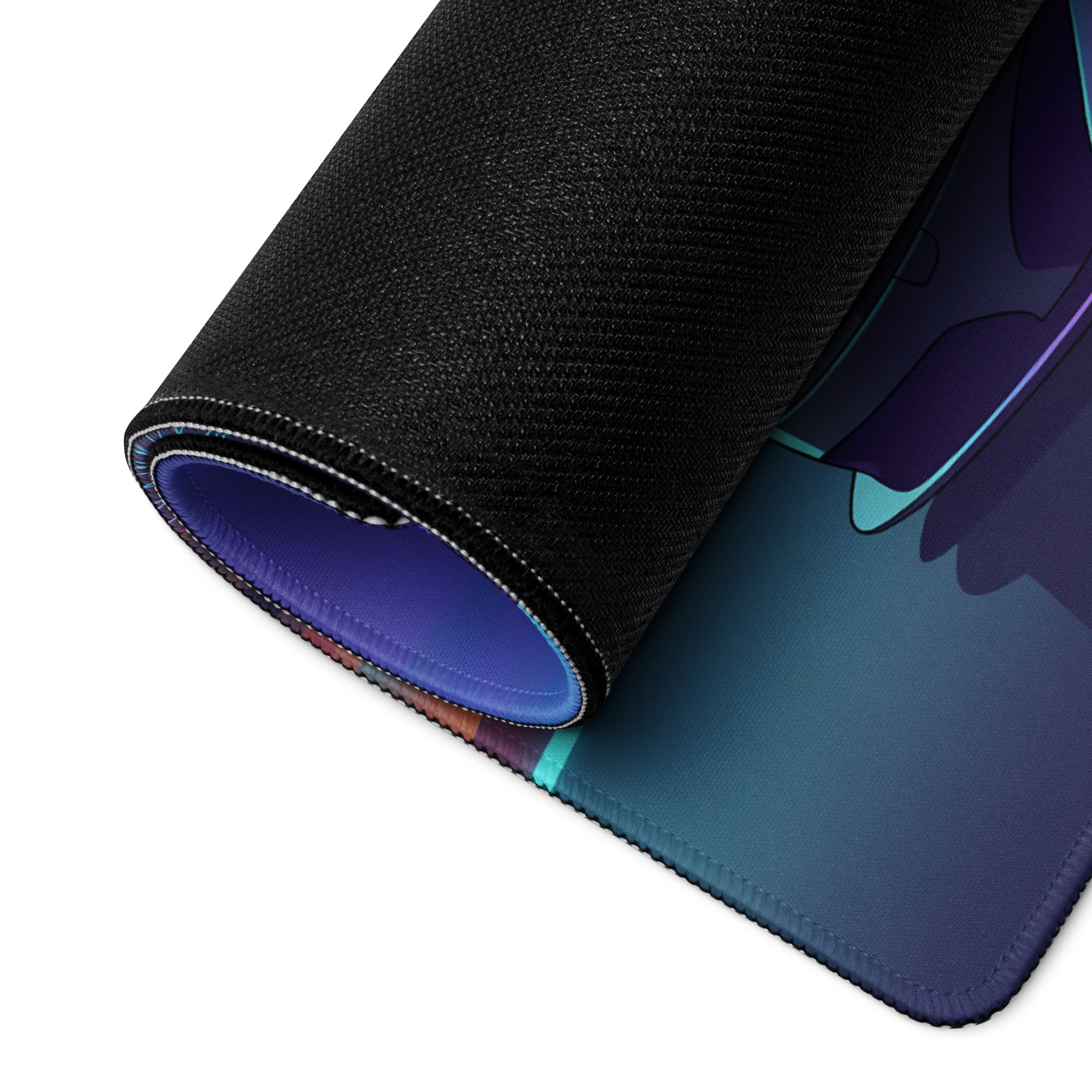 McLaren P1 Inspired Blue Purple Vaporwave Gaming Mouse Pad – Neon Sunset Supercar Desk Mat with Retro Futuristic Synthwave Desert Artwork
