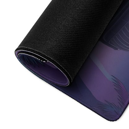 Mercedes-AMG GT Black Series Inspired Silver Purple Vaporwave Gaming Mouse Pad – Neon Sunset Supercar Desk Mat with Retro Futuristic Synthwave Art