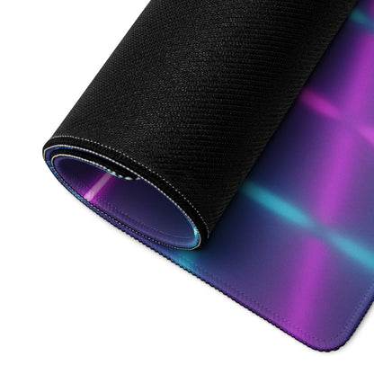 McLaren MCL35M Inspired Orange Blue Vaporwave Gaming Mouse Pad – Neon Retro Futuristic Formula 1 Desk Mat with Synthwave Grid and Racing Art