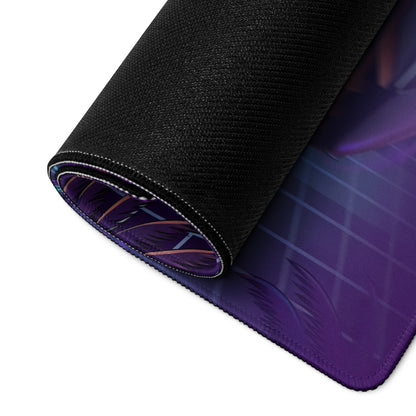 Lamborghini Sián FKP 37 Inspired Black Orange Vaporwave Gaming Mouse Pad – Neon Cyberpunk City Desk Mat with Palm Trees and Futuristic Supercar Art