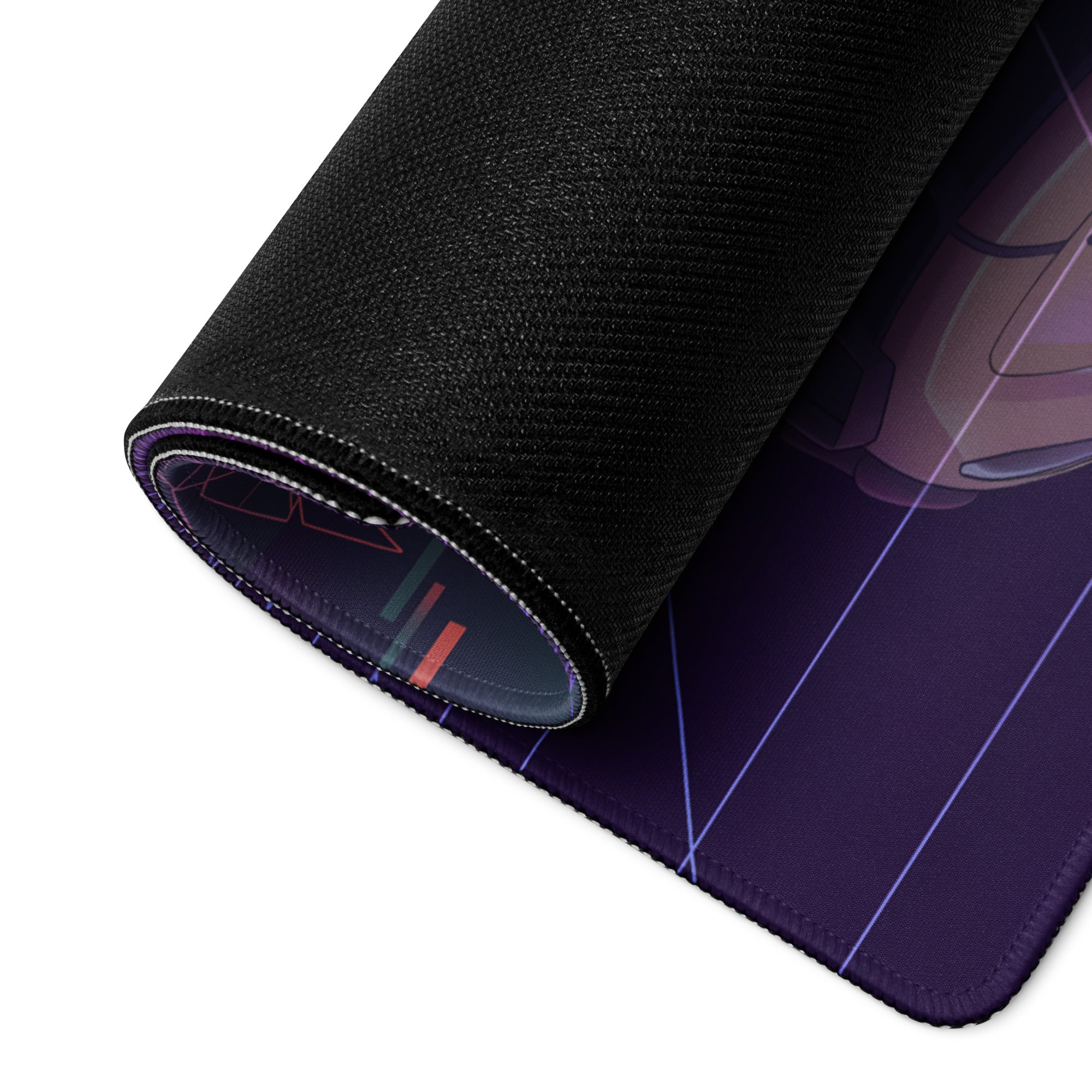 Koenigsegg Jesko Inspired Gold Vaporwave Gaming Mouse Pad – Neon Retro Sunset Grid Desk Mat with Palm Trees and Futuristic Hypercar Digital Art