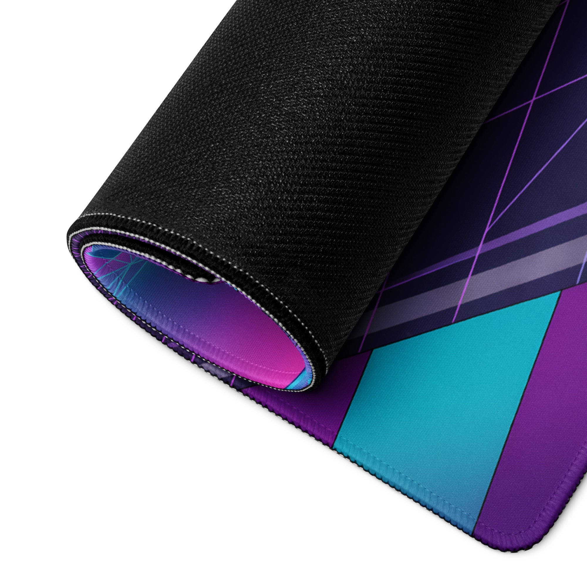 Lamborghini Huracán STO Inspired Blue Purple Vaporwave Gaming Mouse Pad – Neon Synthwave Racetrack Desk Mat with Retro Sunset and Futuristic Grid Art