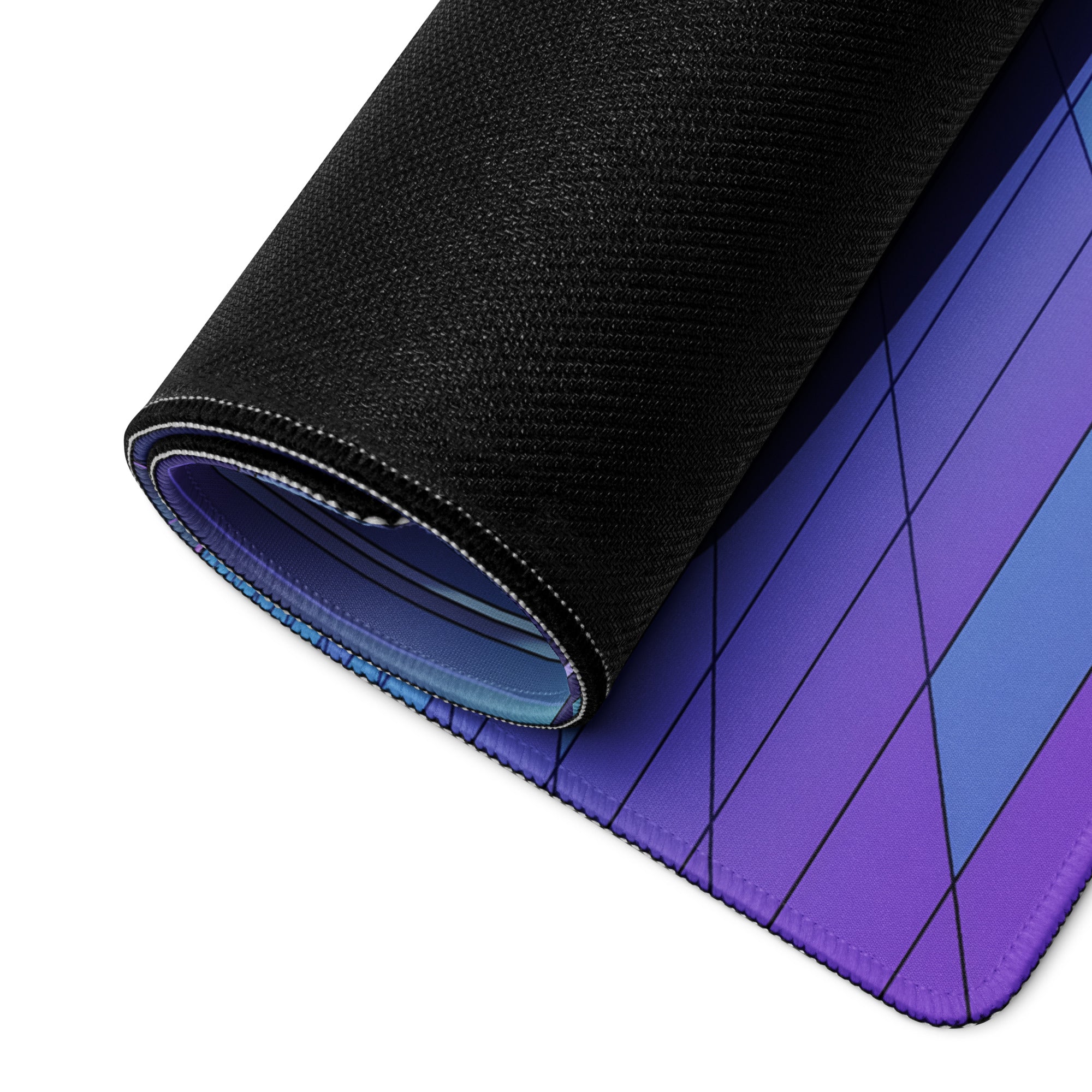 Porsche 918 Spyder Inspired Silver Purple Vaporwave Gaming Mouse Pad – Neon Palm City Grid Desk Mat, Retro Futuristic Hypercar Digital Artwork