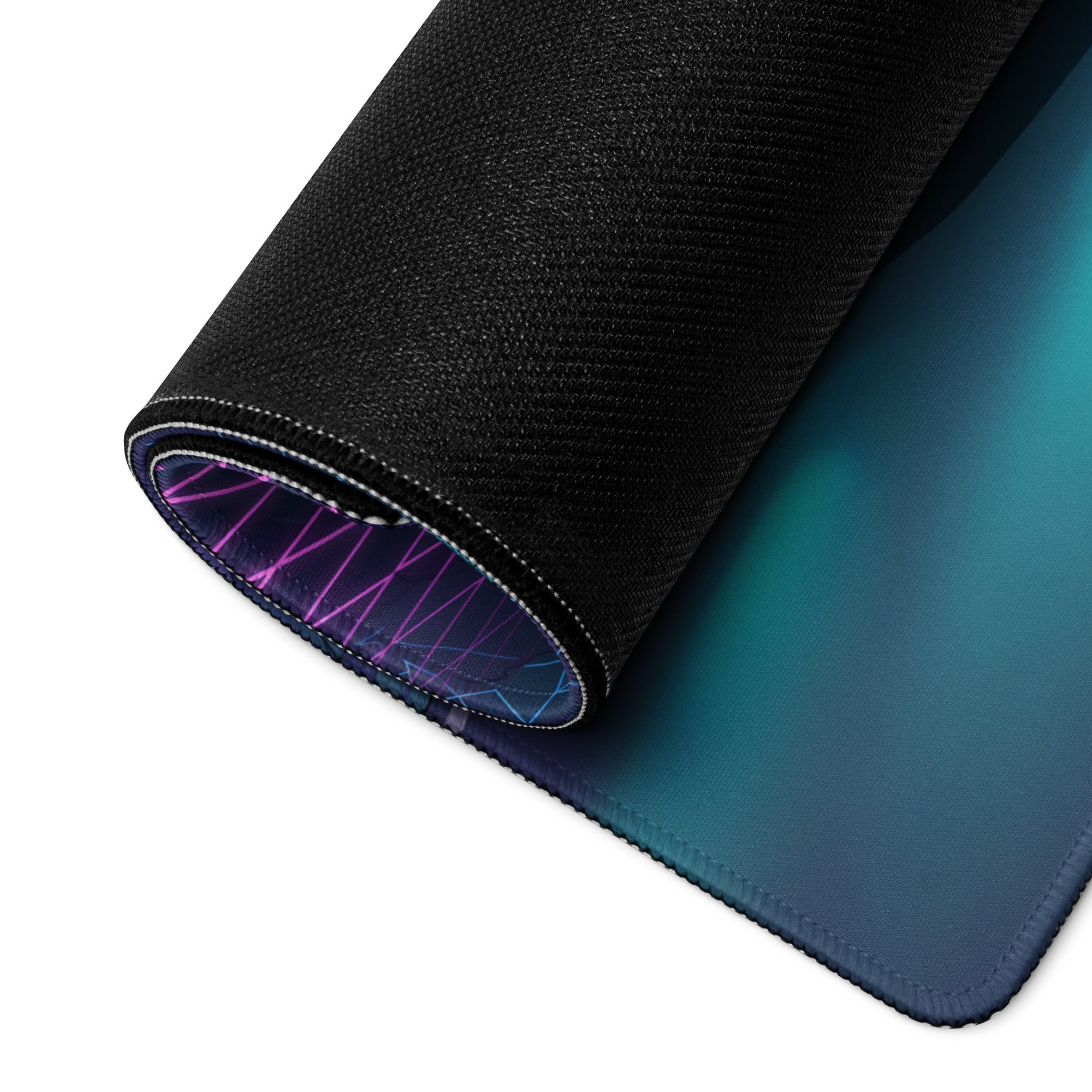 Pagani Huayra Roadster Inspired Silver Purple Vaporwave Gaming Mouse Pad – Neon Forest Road Desk Mat, Retro Futuristic Hypercar Digital Artwork
