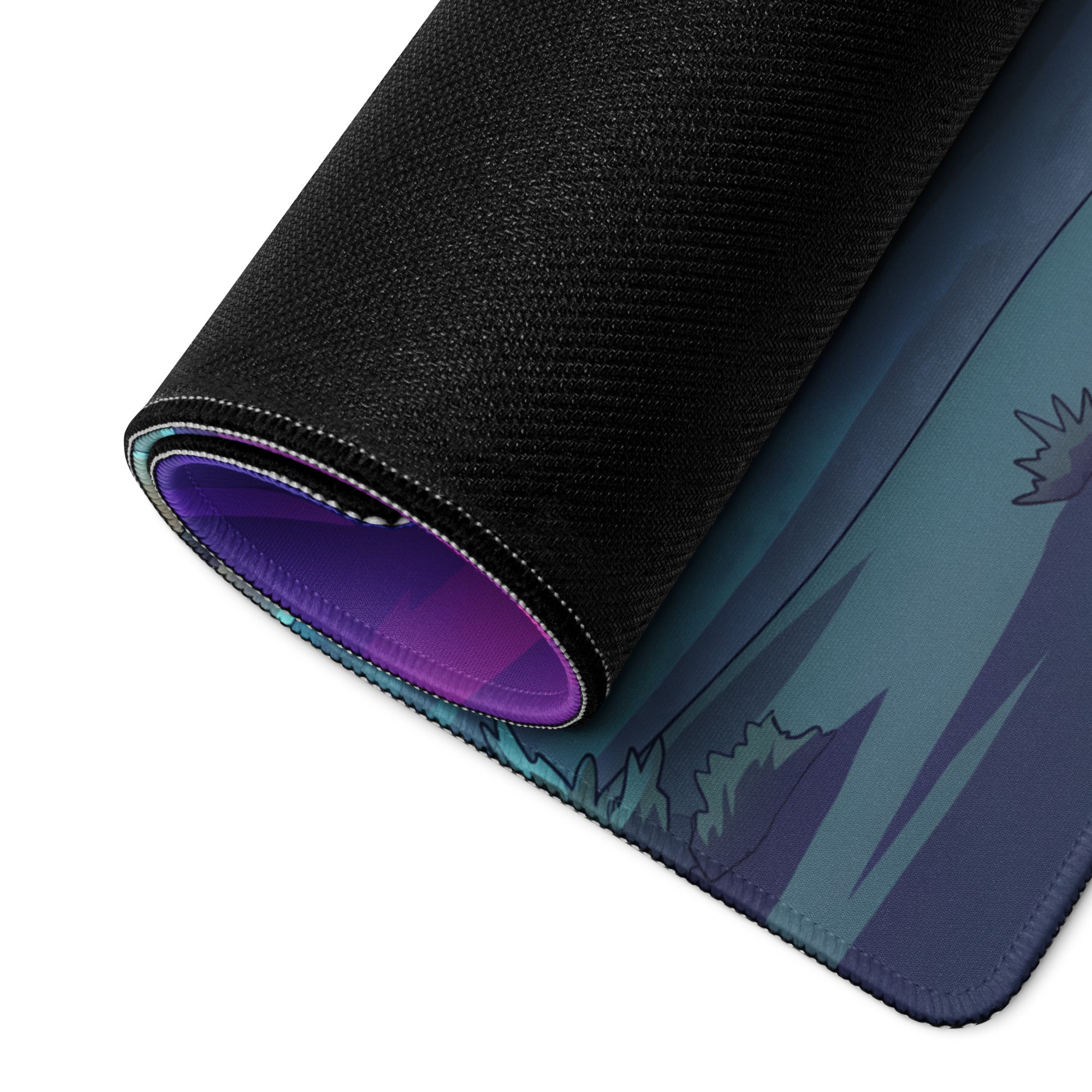 Ferrari F430 Modena Inspired Red Purple Vaporwave Gaming Mouse Pad – Dreamy Neon Desert Desk Mat, Retro Futuristic Supercar Digital Artwork