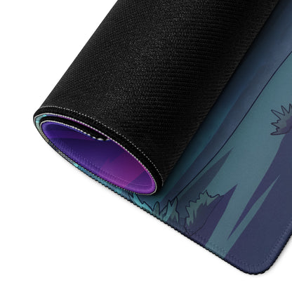 Ferrari F430 Modena Inspired Red Purple Vaporwave Gaming Mouse Pad – Dreamy Neon Desert Desk Mat, Retro Futuristic Supercar Digital Artwork