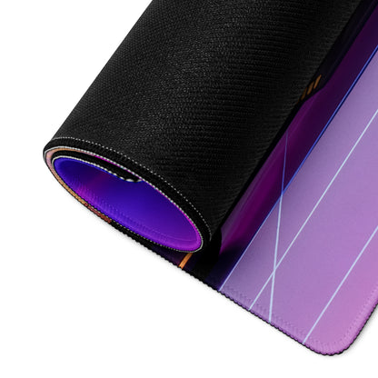 Chevrolet Corvette CX.R Vision Inspired Orange Purple Vaporwave Gaming Mouse Pad – Neon Palm Tree Grid Desk Mat, Retro Futuristic Hypercar Digital Artwork