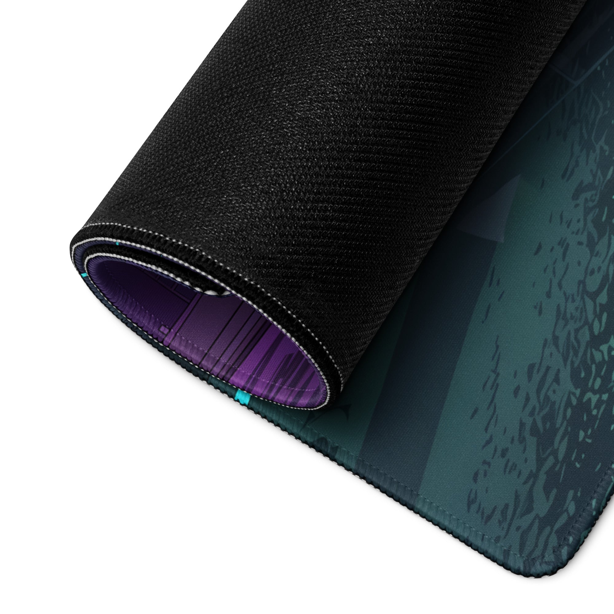 Ferrari F40 Inspired White Purple Vaporwave Gaming Mouse Pad – Neon Rainy City Desk Mat, Retro Futuristic Supercar Digital Artwork
